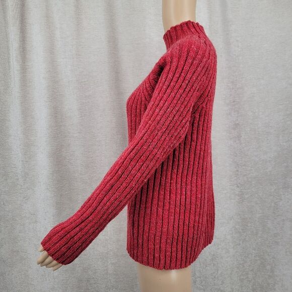 Express Tricot Australia Vintage 90s Women's Red Ribbed Sweater Acrylic Wool - Picture 4 of 11